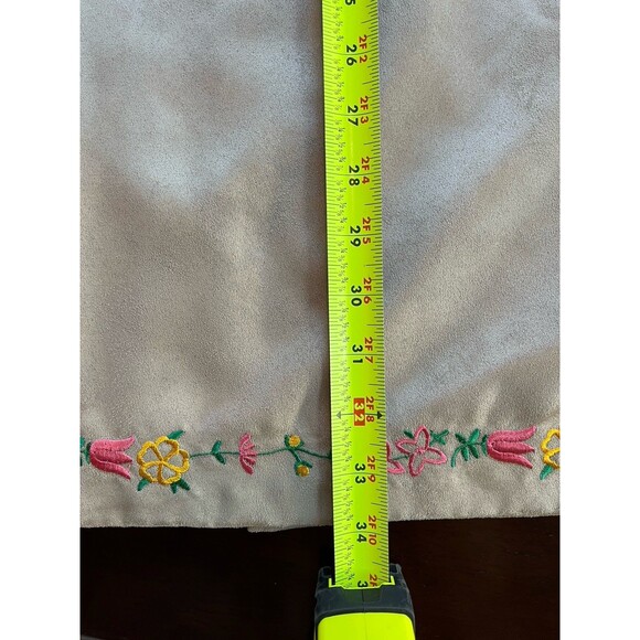 Vintage Embroidered ST. ANTHONY COLLECTION Faux Suede Long Pencil Skirt, Size 8 - Picture 7 of 8